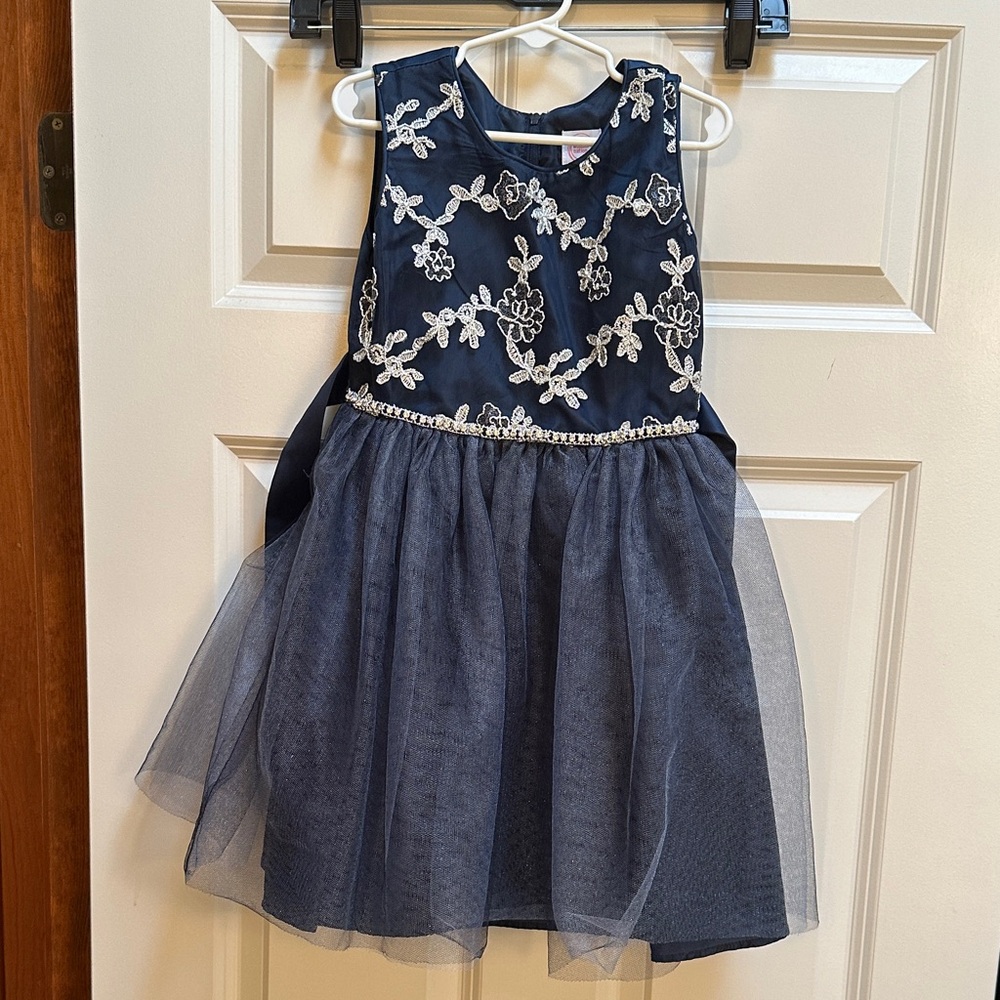 Wonder Nation Navy Blue Floral Dress